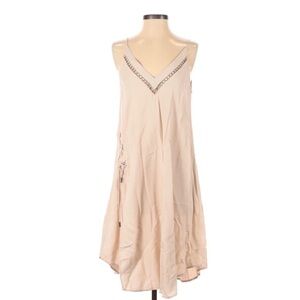 Free People Beige Metal Loop Trim XS Tunic Top Boho Hippie Festival